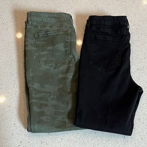 Social Standard by Sanctuary Camo & Black High Rise Skinny Jeans BUNDLE (2)